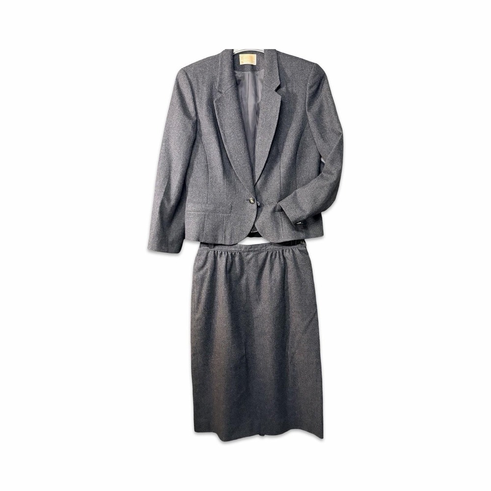 Pendleton‎ Vintage Blazer Skirt Suit Set Womens Size 12 100% Wool USA 80's Retro